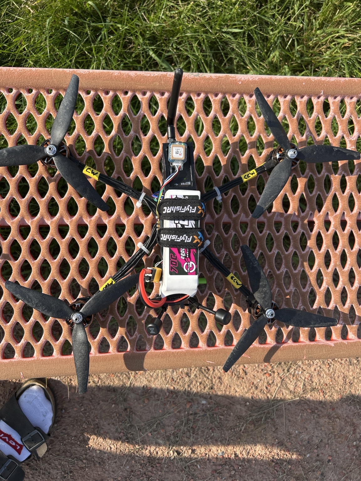 Custom autonomous quadcopter configured for outdoor flight testing